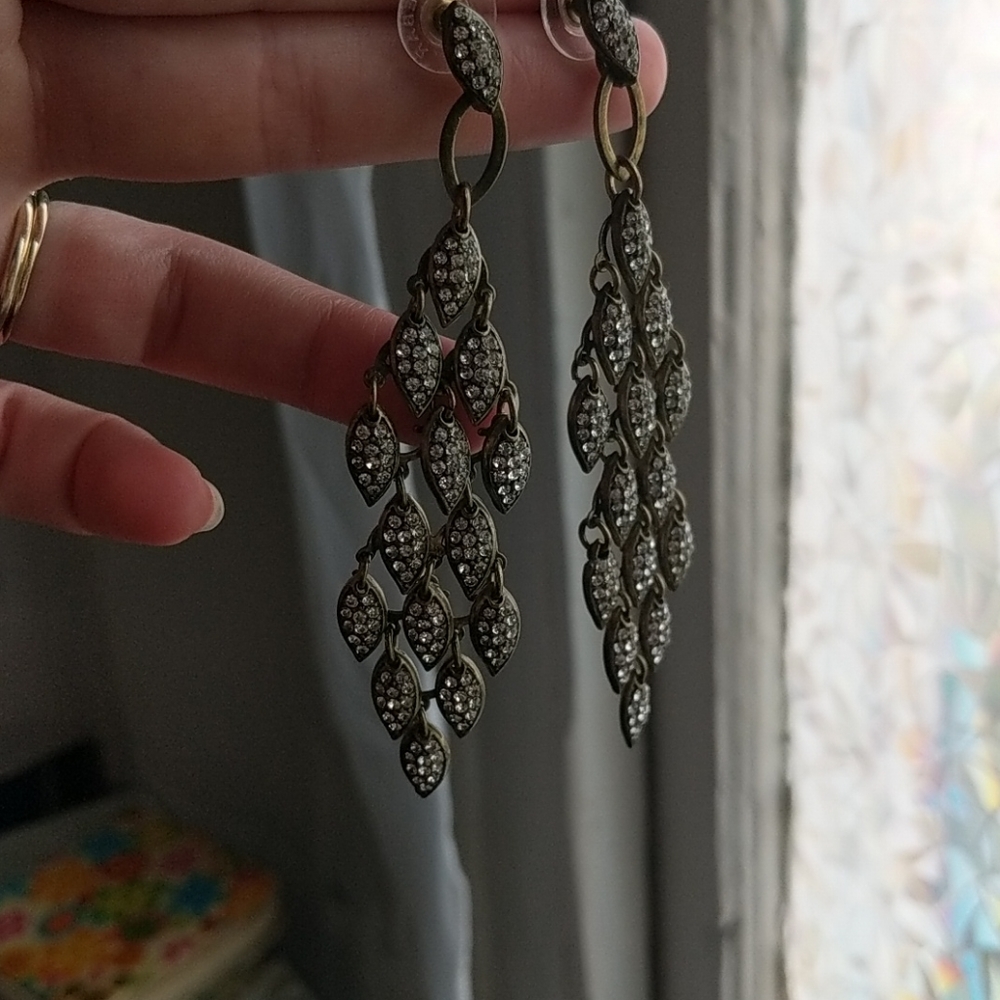Bronze chandelier earrings